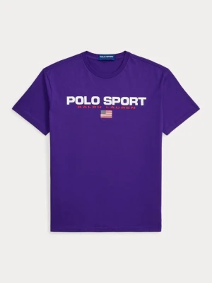 T-shirt z nadrukiem Polo Ralph Lauren liliowy