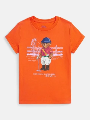 T-shirt z nadrukiem Polo Ralph Lauren pomarańczowy