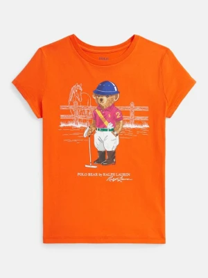 T-shirt z nadrukiem Polo Ralph Lauren pomarańczowy