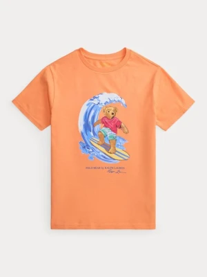 T-shirt z nadrukiem Polo Ralph Lauren pomarańczowy