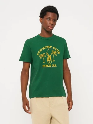T-shirt z nadrukiem Polo Ralph Lauren zielony