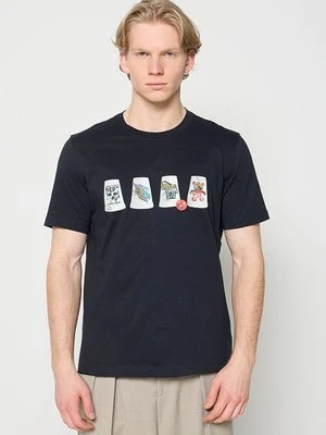 T-shirt z nadrukiem Paul Smith niebieski