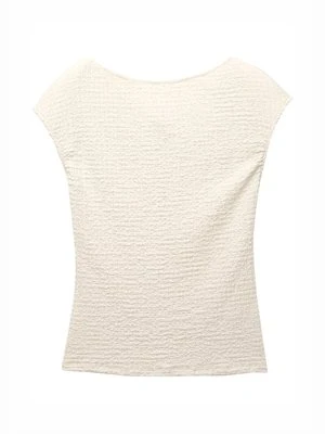 T-shirt z nadrukiem PULL&BEAR piaskowy