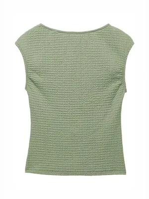 T-shirt z nadrukiem PULL&BEAR khaki