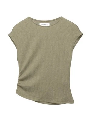 T-shirt z nadrukiem PULL&BEAR khaki