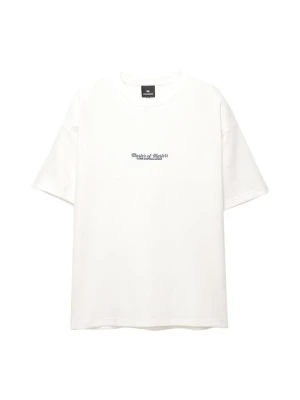 T-shirt z nadrukiem PULL&BEAR biały