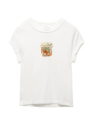 T-shirt z nadrukiem PULL&BEAR biały