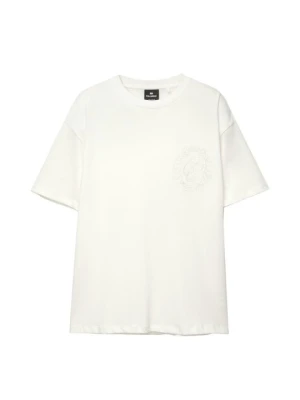 T-shirt z nadrukiem PULL&BEAR biały