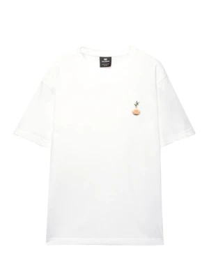 T-shirt z nadrukiem PULL&BEAR biały