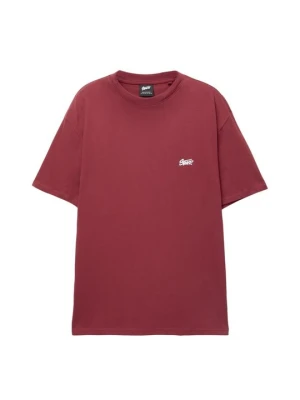 T-shirt z nadrukiem PULL&BEAR bordowy