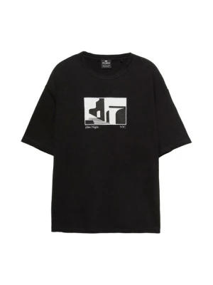 T-shirt z nadrukiem PULL&BEAR czarny