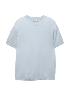 T-shirt z nadrukiem PULL&BEAR niebieski
