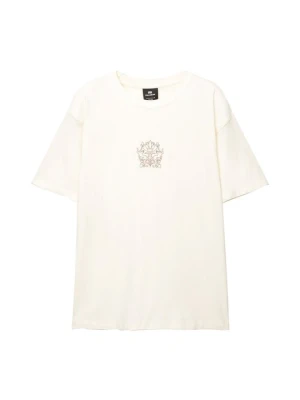 T-shirt z nadrukiem PULL&BEAR piaskowy