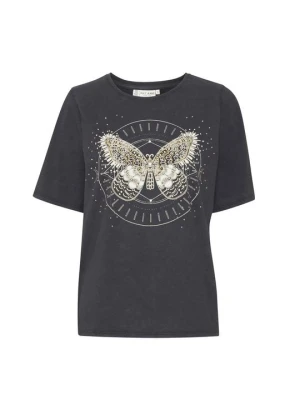 T-shirt z nadrukiem PULZ niebieski