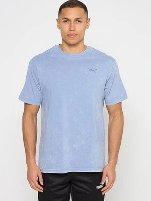 T-shirt z nadrukiem Puma niebieski