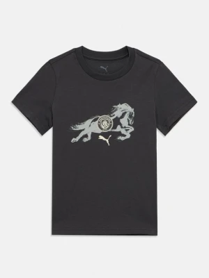 T-shirt z nadrukiem Puma ciemnoszary