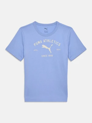 T-shirt z nadrukiem Puma liliowy