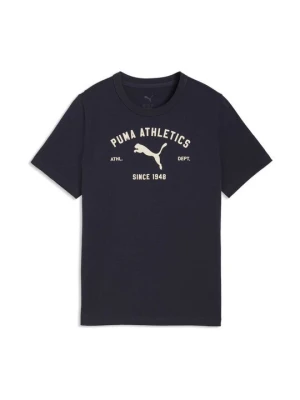 T-shirt z nadrukiem Puma niebieski