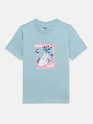 T-shirt z nadrukiem Puma turkusowy