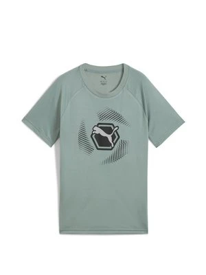 T-shirt z nadrukiem Puma zielony