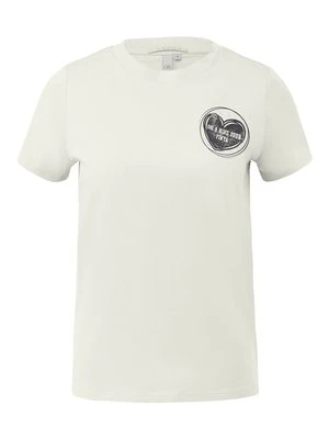 T-shirt z nadrukiem QS mleczny
