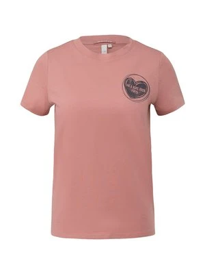 T-shirt z nadrukiem QS różowy