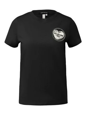 T-shirt z nadrukiem QS czarny