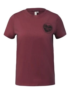 T-shirt z nadrukiem QS bordowy