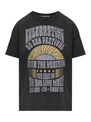 T-shirt z nadrukiem QS czarny