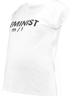 T-shirt z nadrukiem Queen Mum mleczny