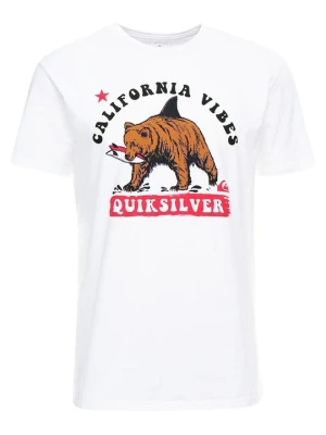 T-shirt z nadrukiem Quiksilver biały
