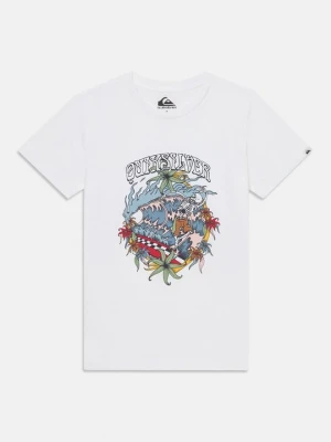 T-shirt z nadrukiem Quiksilver biały