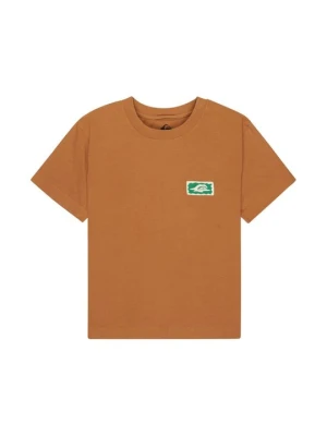 T-shirt z nadrukiem Quiksilver brązowy