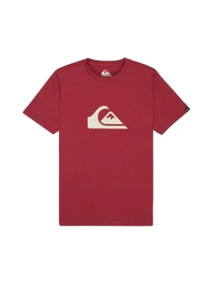 T-shirt z nadrukiem Quiksilver ciemnoczerwony