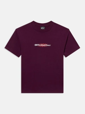 T-shirt z nadrukiem Quiksilver ciemnofioletowy