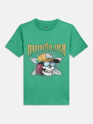 T-shirt z nadrukiem Quiksilver ciemnozielony