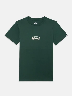 T-shirt z nadrukiem Quiksilver ciemnozielony
