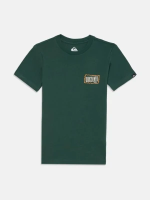 T-shirt z nadrukiem Quiksilver ciemnozielony