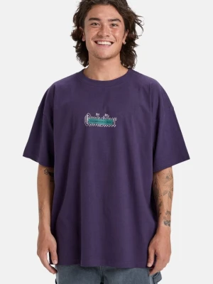T-shirt z nadrukiem Quiksilver fioletowy