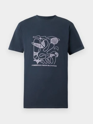 T-shirt z nadrukiem Quiksilver granatowy