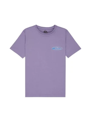 T-shirt z nadrukiem Quiksilver liliowy