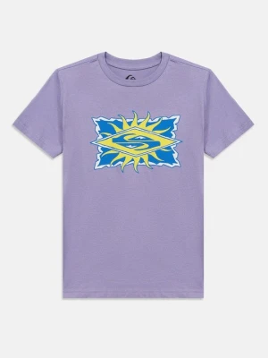 T-shirt z nadrukiem Quiksilver liliowy