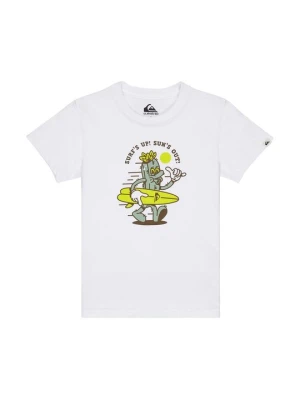 T-shirt z nadrukiem Quiksilver mleczny