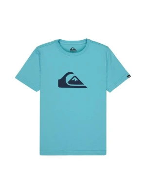 T-shirt z nadrukiem Quiksilver turkusowy