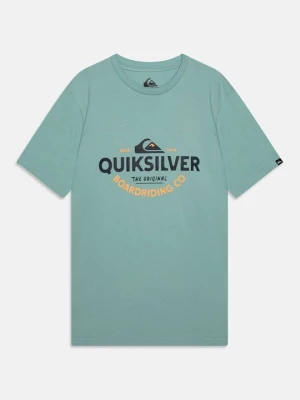 T-shirt z nadrukiem Quiksilver turkusowy