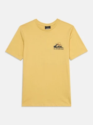 T-shirt z nadrukiem Quiksilver żółty