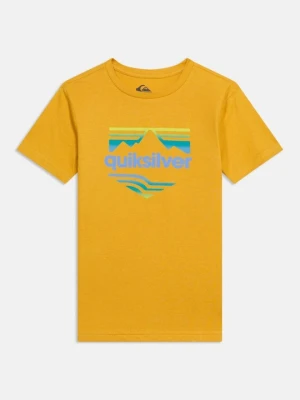 T-shirt z nadrukiem Quiksilver żółty melanż
