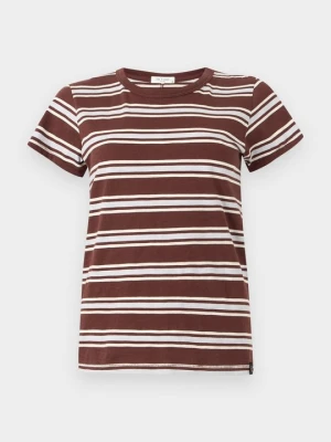 T-shirt z nadrukiem rag & bone ciemnobrązowy