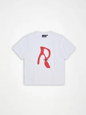T-shirt z nadrukiem Rains biały
