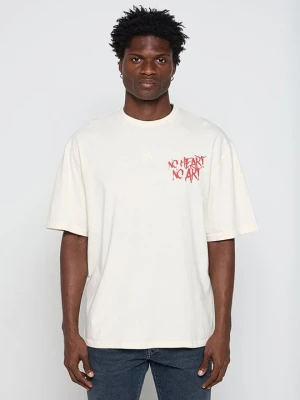 T-shirt z nadrukiem Redefined Rebel mleczny